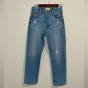 Mom Jeans Light Wash Distressed Button Fly Womens